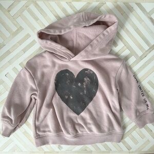 LITTLE CO. Dusty Rose Heart Hoodie, 6mo